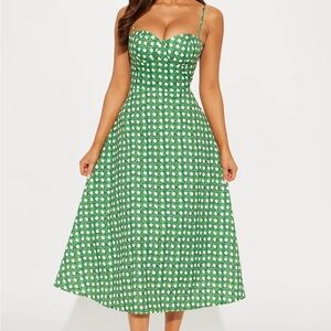 Green country club Midi Dress